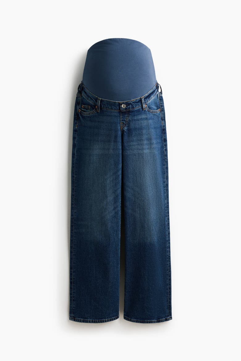 Mama Wide Jeans, Alternate, color, Dark denim blue