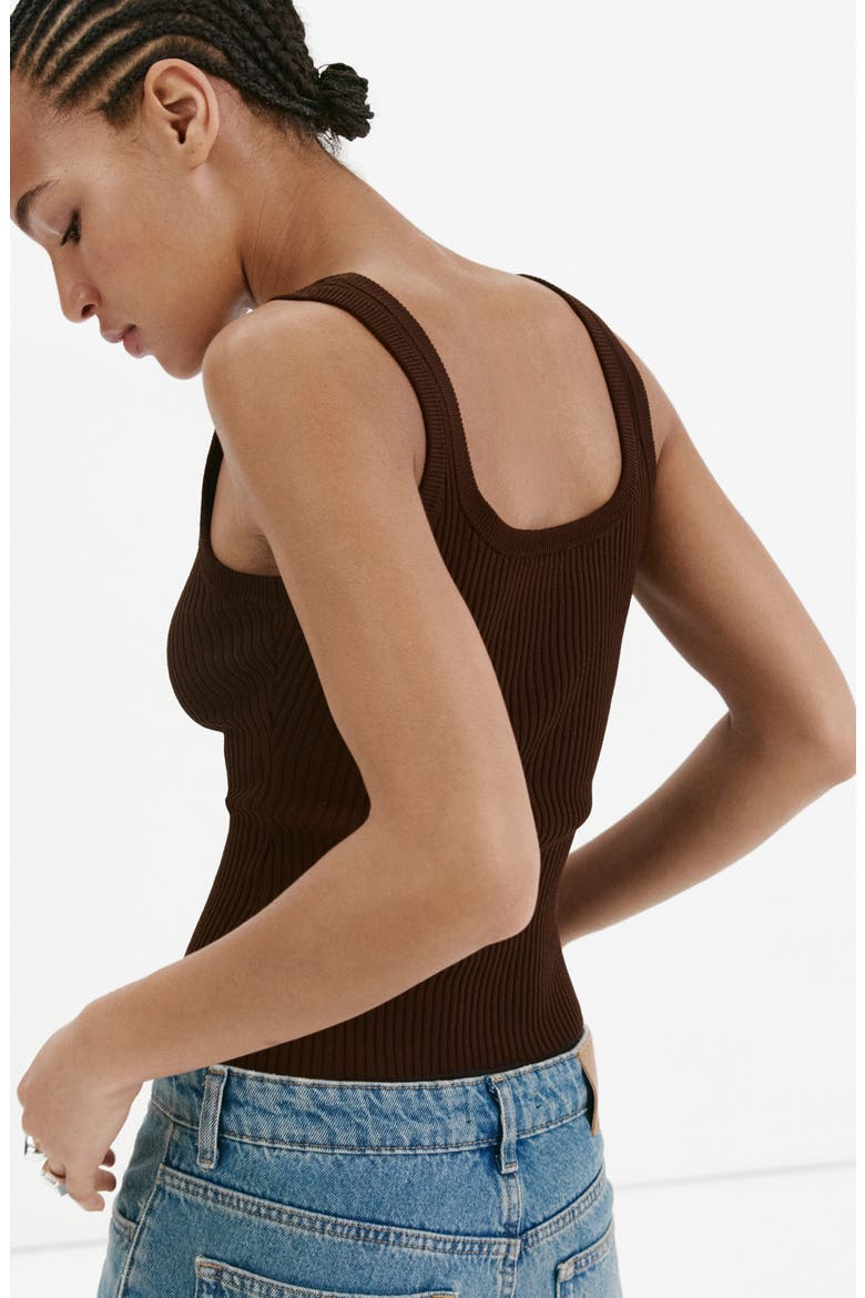 Studded Rib Tank, Alternate, color, CHOCOLATE
