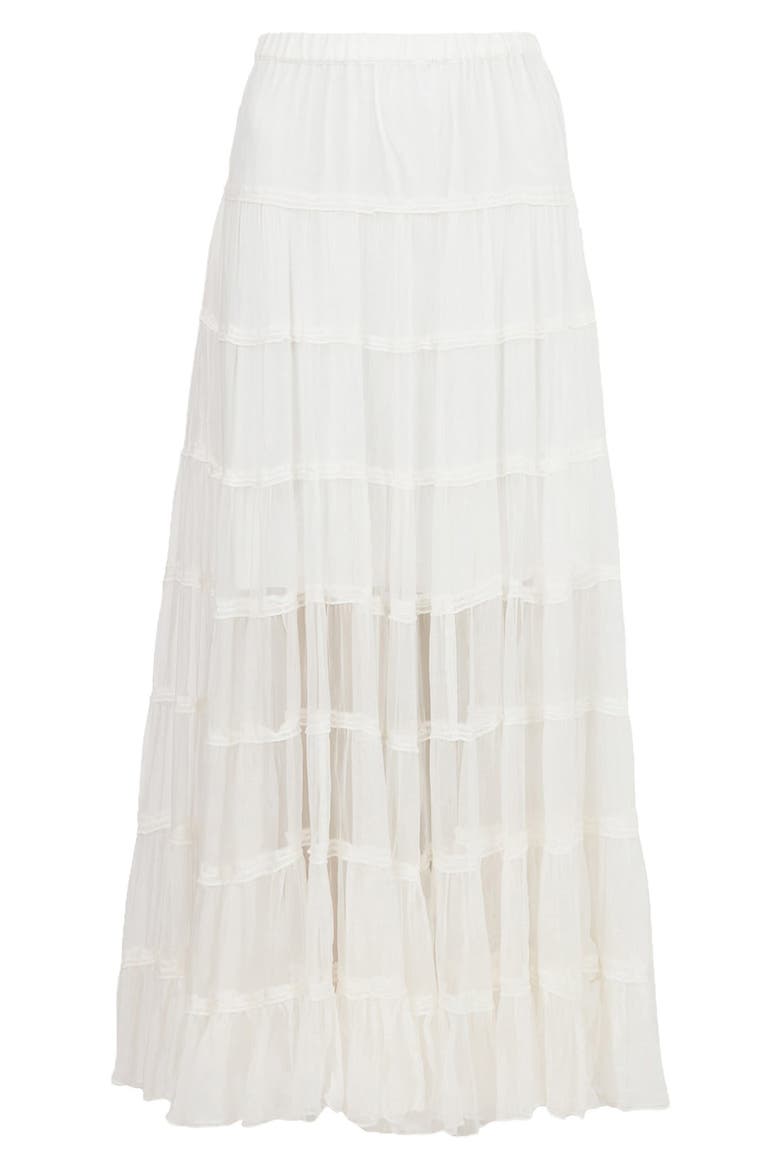 Eva Tiered Midi Skirt, Alternate, color, CHALK WHITE