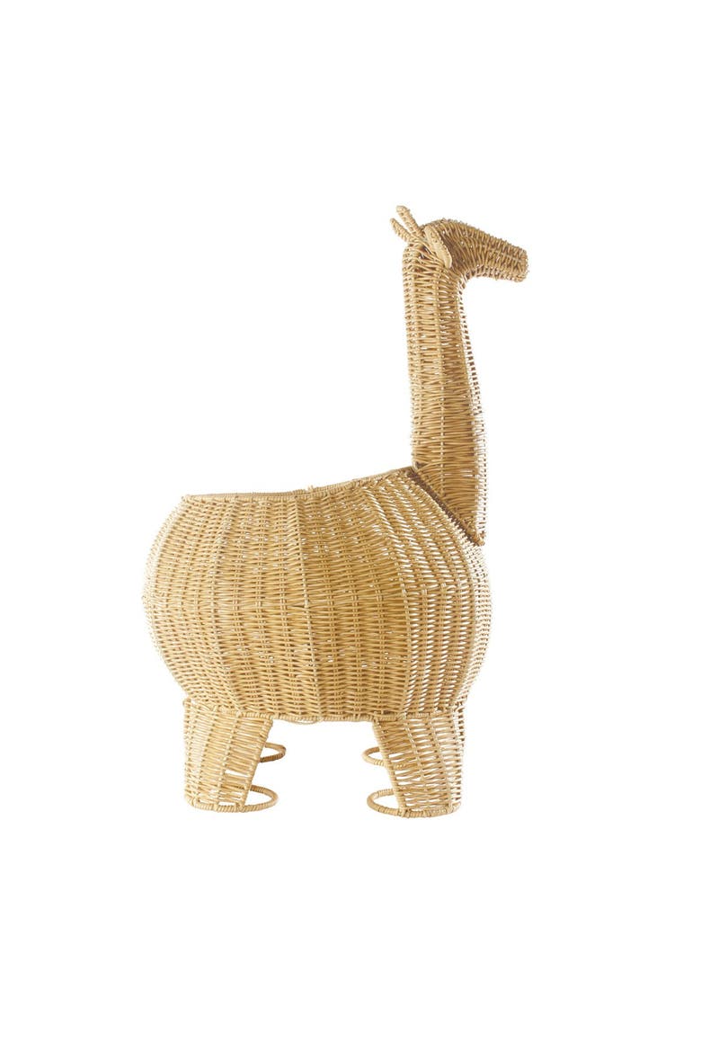 Giraffe Washable Wicker Floor Basket, Alternate, color, Brown