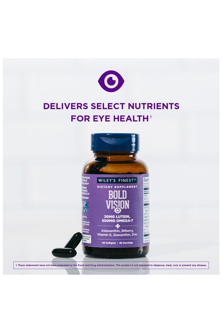 Fish Oil Eye Health Supplement with Lutein, Zeaxanthin, Bilberry, Omega-7, Vitamin E & Zinc - 60 Softgels, Alternate, color, None