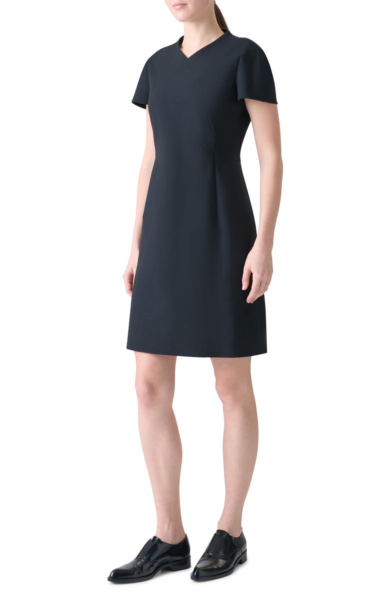 Akris Asymmetric Seam Dress, Alternate, color, Black