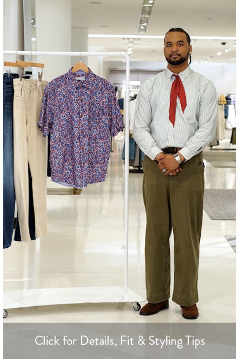 Coastal Ease Geo Rio Floral IslandZone® Short Sleeve Button-Up Shirt video