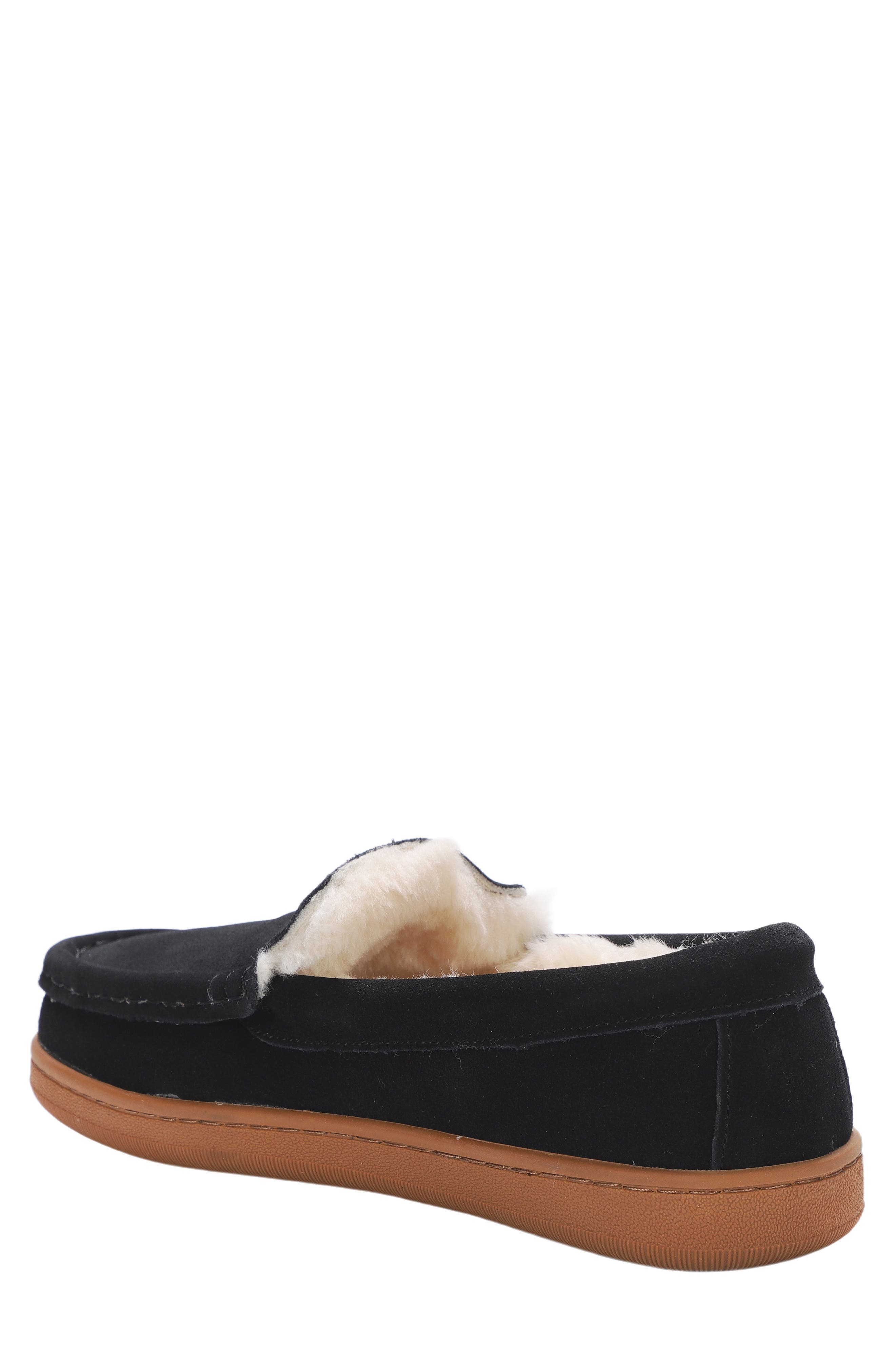Mykos Harrison Faux Shearling Lined Moc Slipper, Alternate, color, Black/ Brown