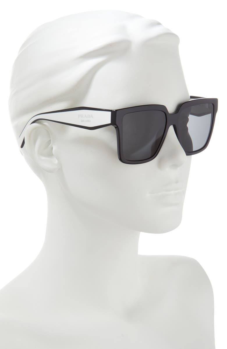 Prada 56mm Square Sunglasses, Alternate, color,
