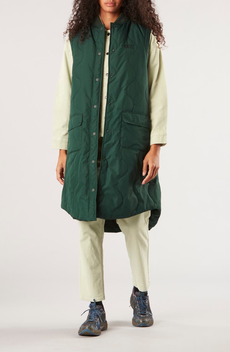 Picture Organic Clothing Endya Water Repellent Quilted Longline Jacket, Alternate, color,