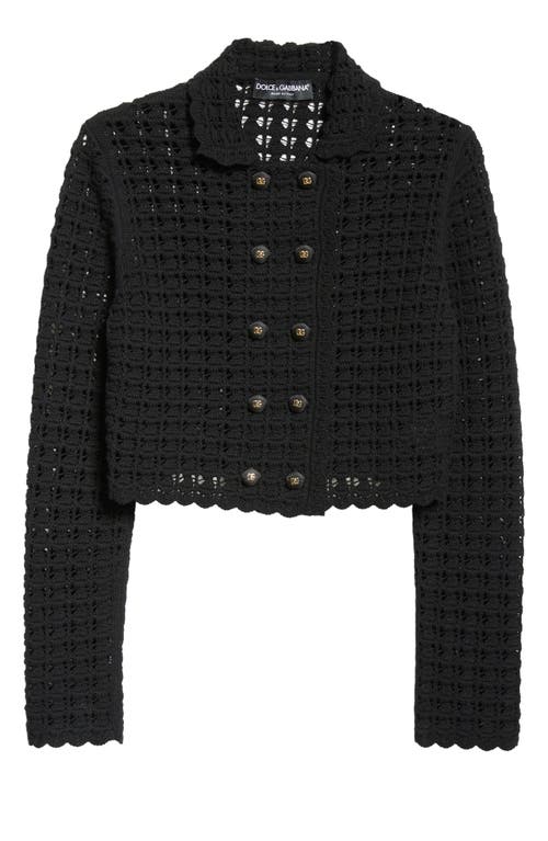 Dolce & Gabbana Wool Jacket Scalloped Edges Button Detailing In Black