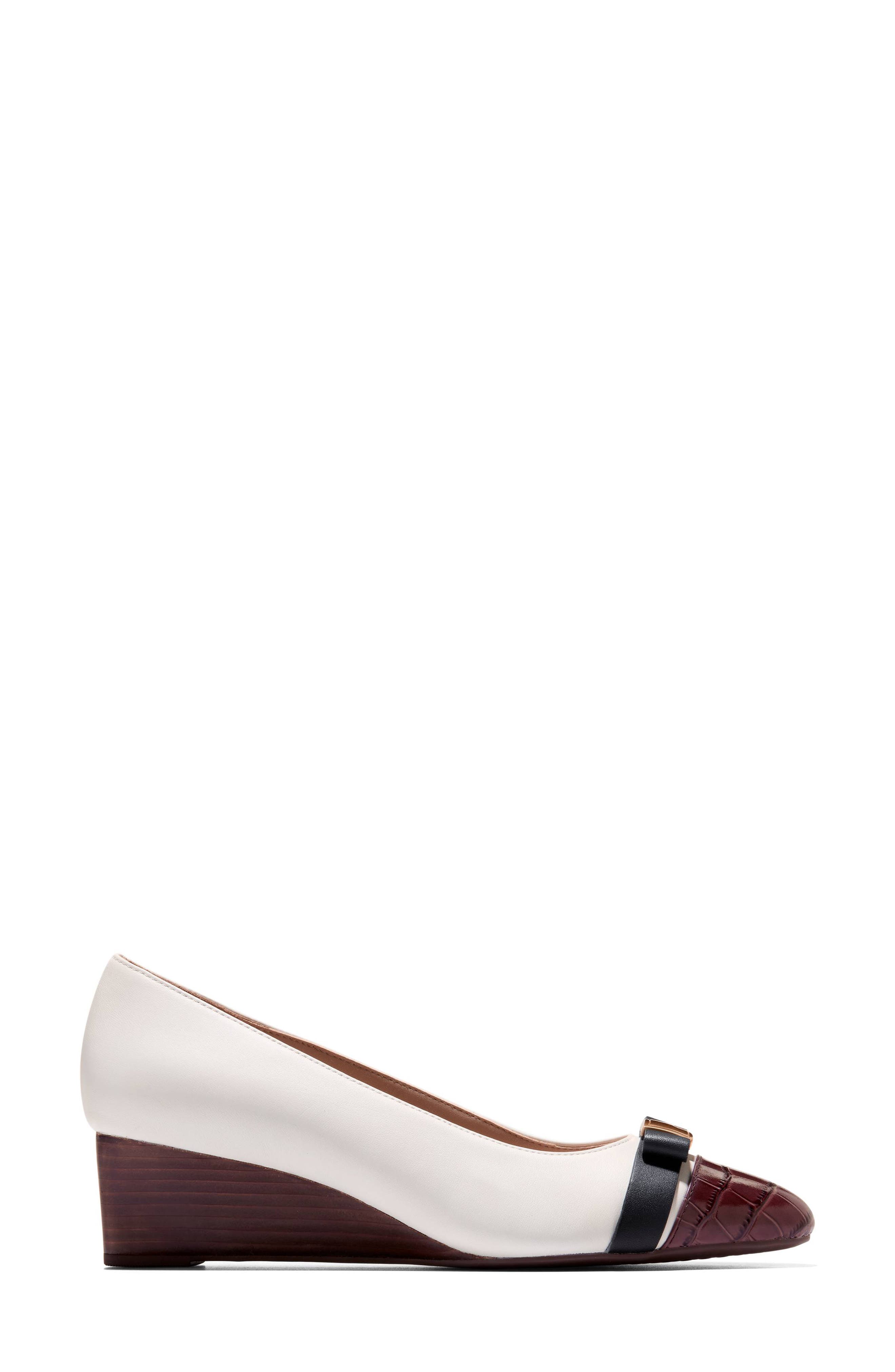 Cole Haan Go-To Malta Bow Wedge Pump, Alternate, color, Powder Leather