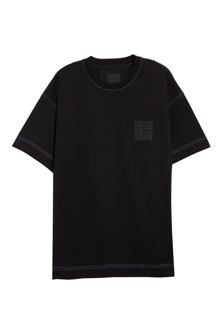 Boxy Fit 4G Embroidered T-Shirt, Alternate, color, BLACK/ WHITE