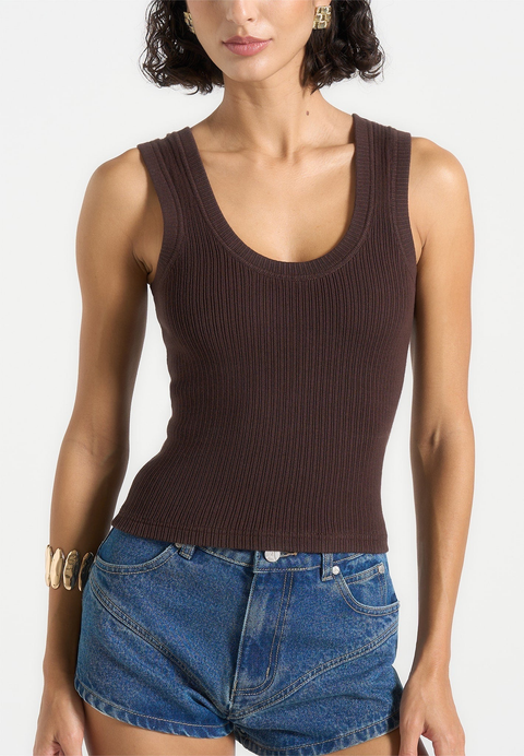 Scoop Neck Rib Tank