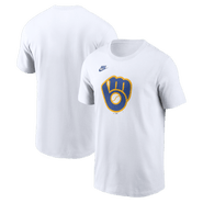 Nike Men's Nike White Milwaukee Brewers Cooperstown Collection Logo T-Shirt