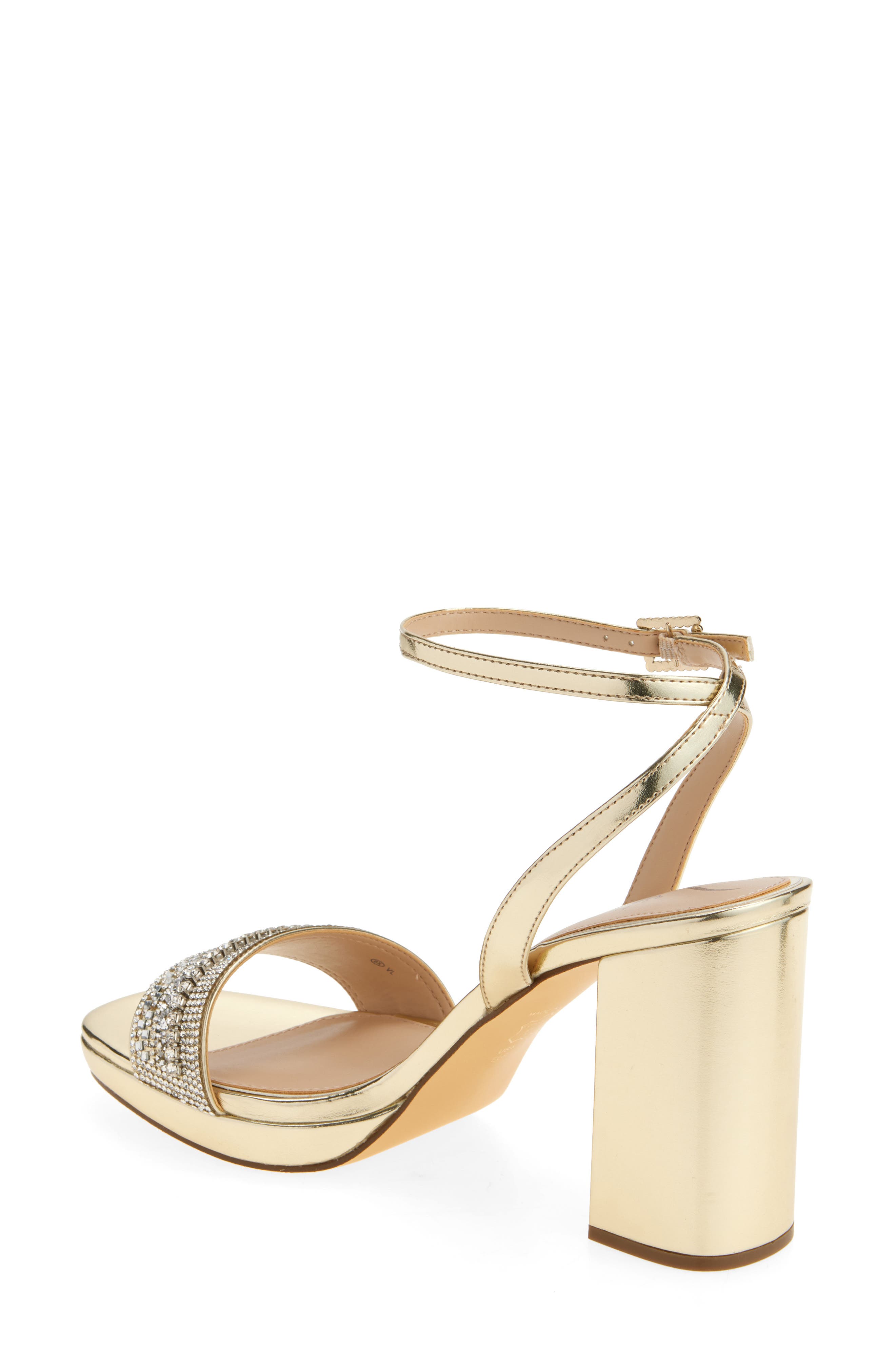 Sofina Ankle Strap Platform Sandal, Alternate, color, PLATINO