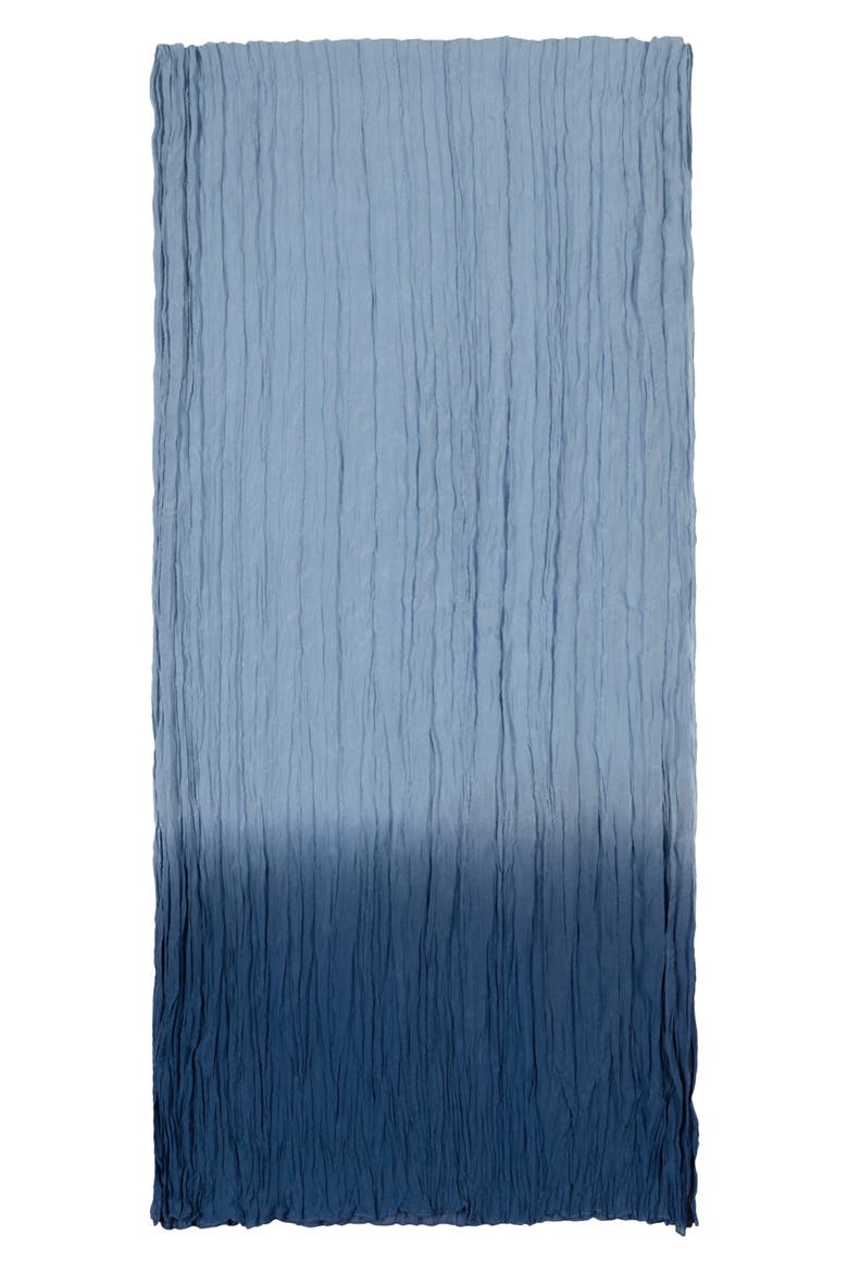 Dip Dye Silk Pleated Scarf, Alternate, color, FRENCH BLUE
