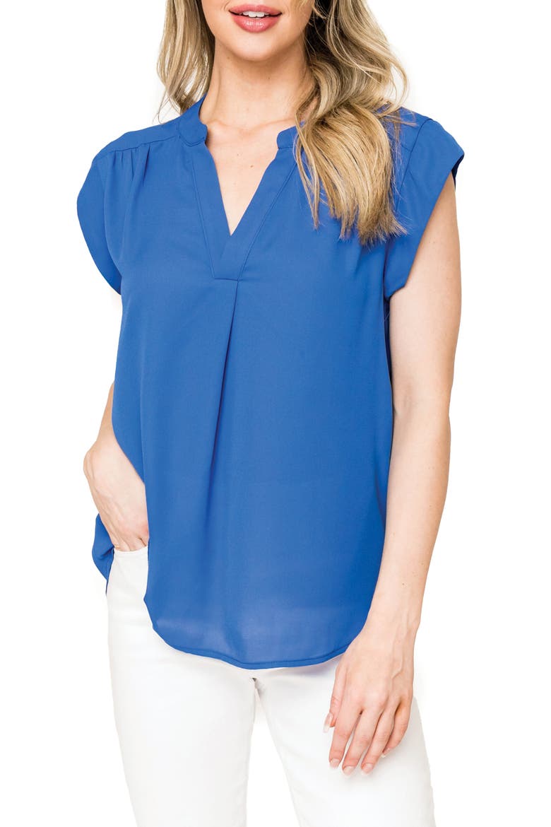 Cap Sleeve Blouse, Main, color, NEW ROYAL