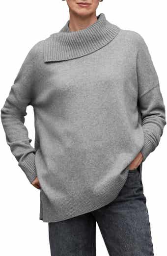 AllSaints Whitby Cashere & Wool Asymmetric Turtleneck Sweater