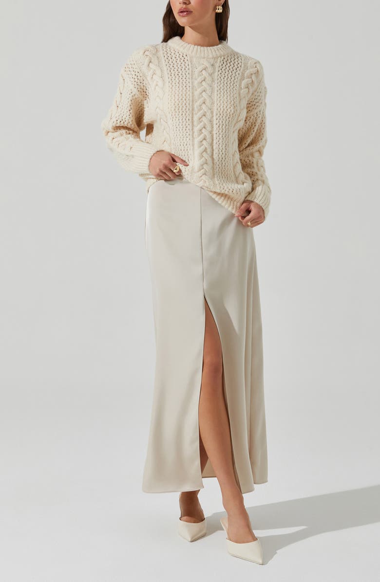 ASTR the Label Vitella Slit Front Maxi Skirt, Alternate, color, Ecru