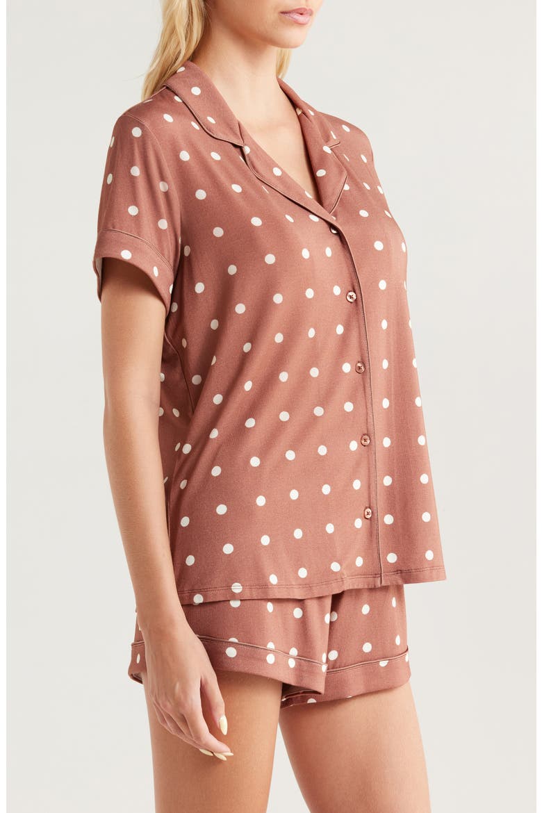 Moonlight Eco Short Pajamas, Alternate, color, BROWN SHARI DOT