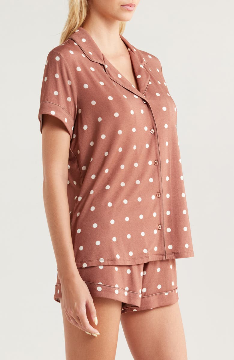 Nordstrom Moonlight Eco Short Pajamas, Alternate, color, Brown Shari Dot
