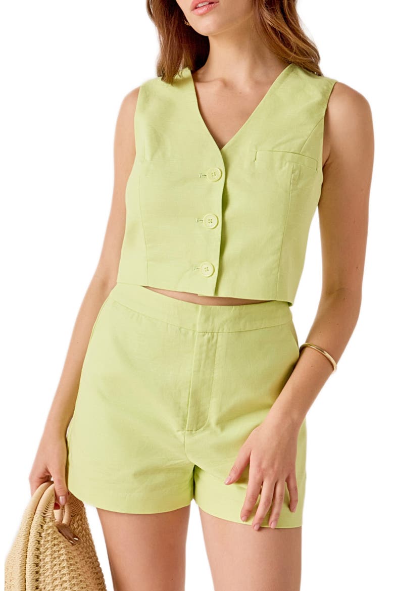 Button-Up Vest, Main, color, LIME