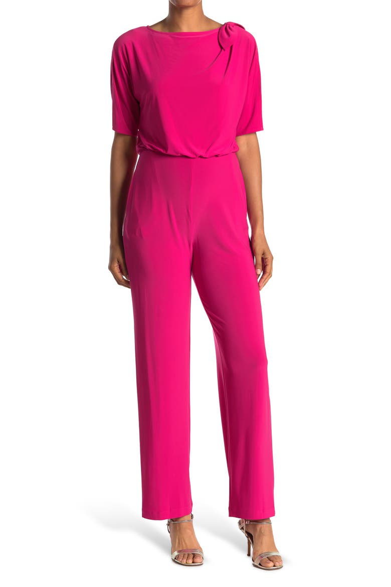 Slit Sleeve Jumpsuit, Main, color, HOT PINK