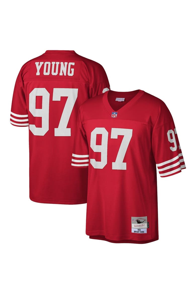 Men's Mitchell & Ness Bryant Young Scarlet San Francisco 49ers 1994 Legacy Replica Jersey, Main, color, Scarlet