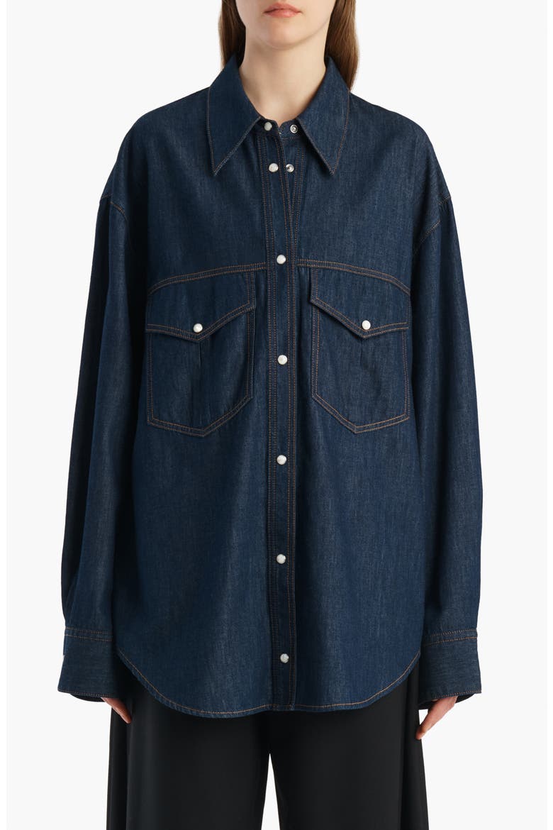 Christensen Oversize Denim Snap-Up Shirt, Main, color, BENSON