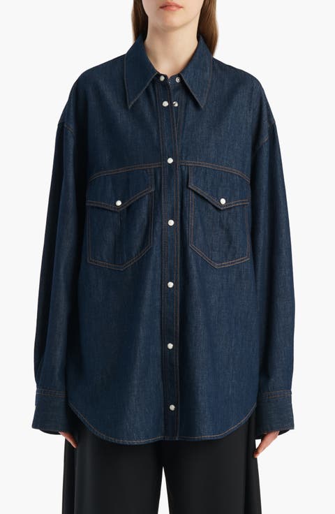 Christensen Oversize Denim Snap-Up Shirt
