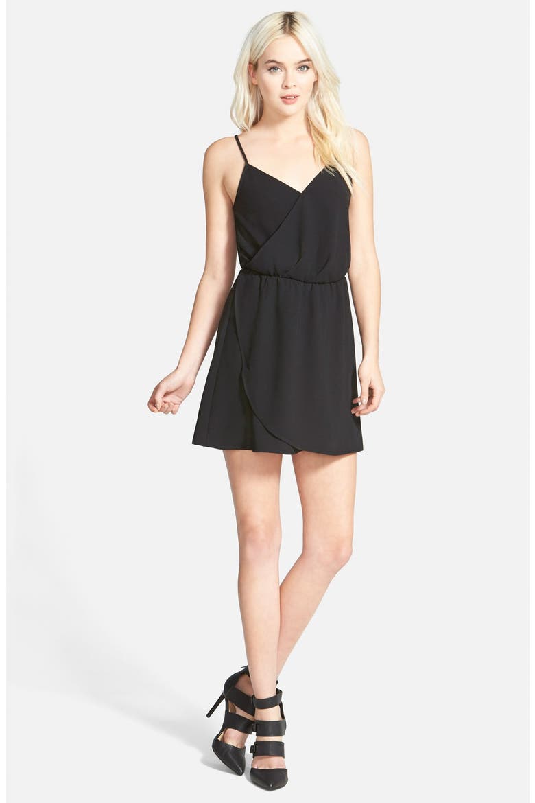 Wrap Front Dress, Main, color, BLACK