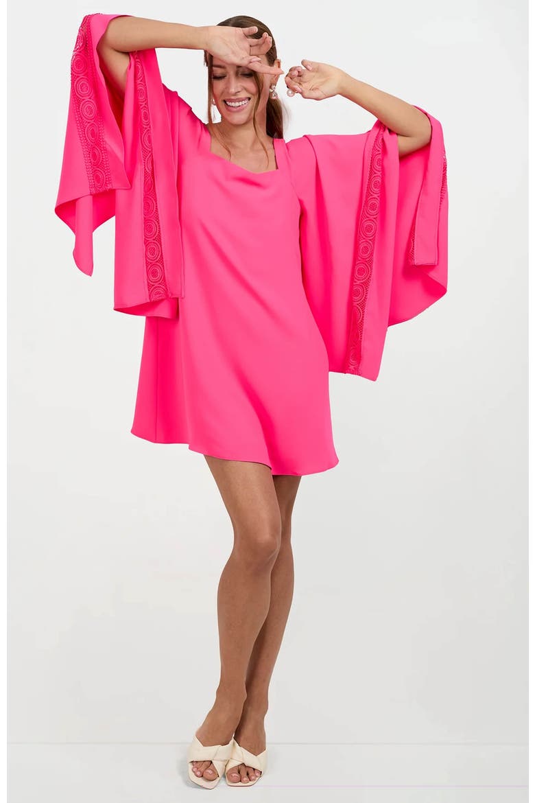 Aqualane Side Flounce Dress, Alternate, color, Magenta Milano