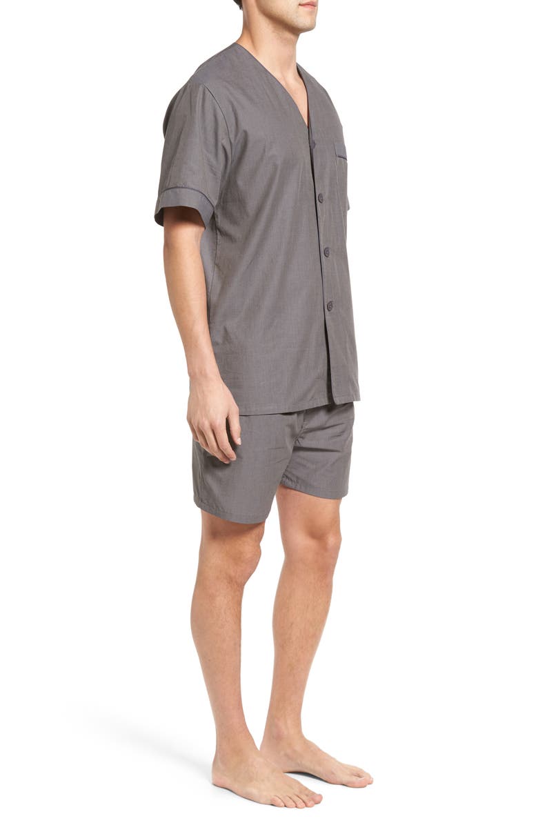 Majestic International Cotton Short Pajamas, Alternate, color, Charcoal
