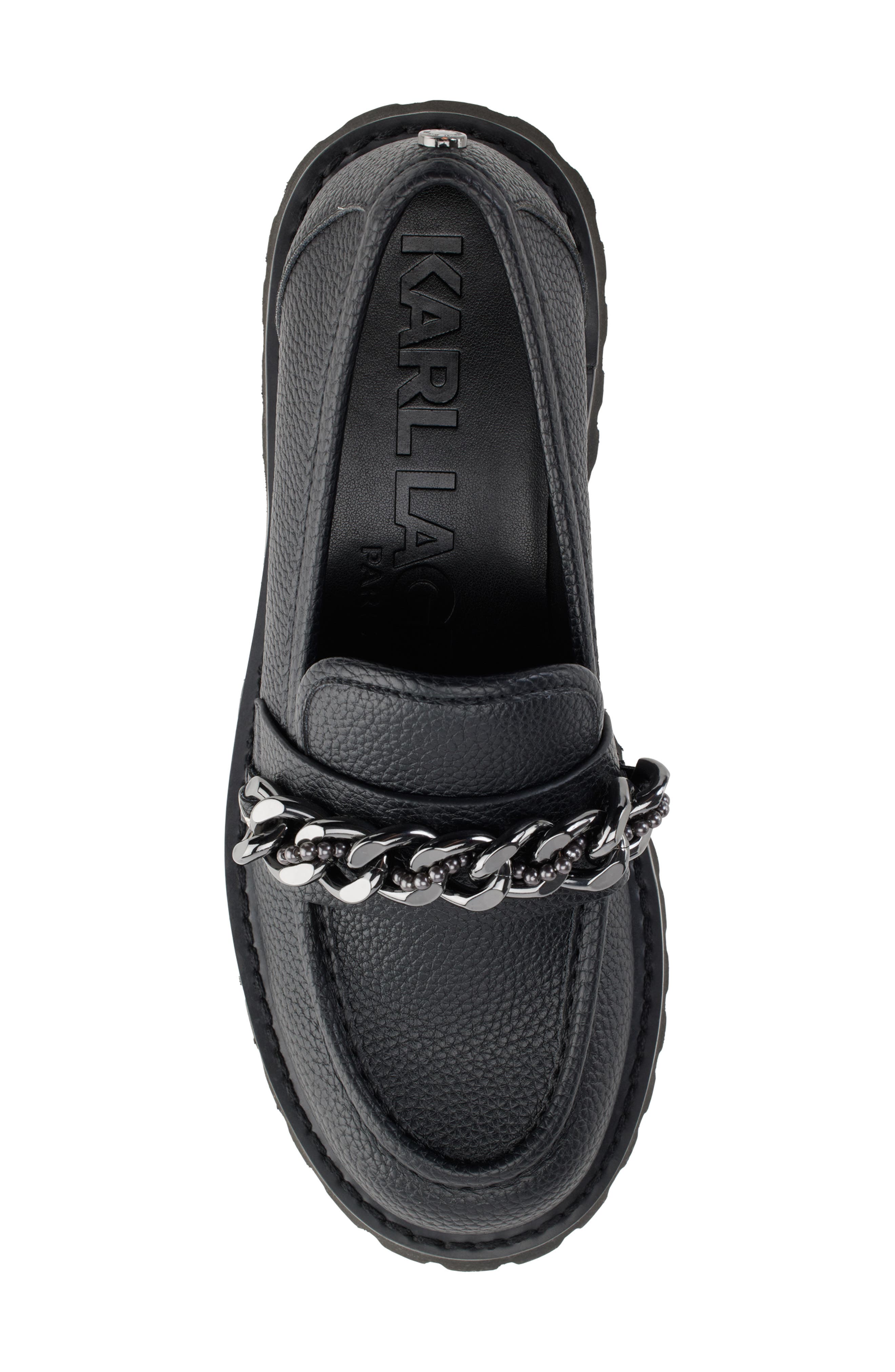KARL LAGERFELD PARIS Gala Lug Chain Loafer, Alternate, color, 