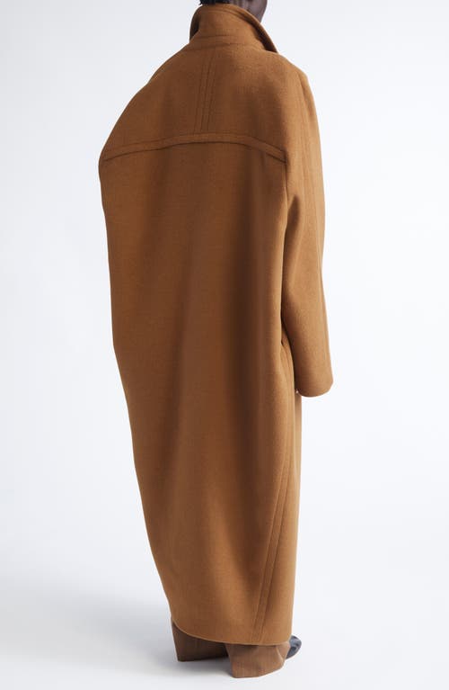 Fforme Yves Wool Blend Cocoon Coat In Brown