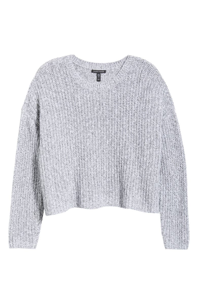 Eileen Fisher Crewneck Organic Cotton Blend Sweater, Alternate, color, Dark Pearl