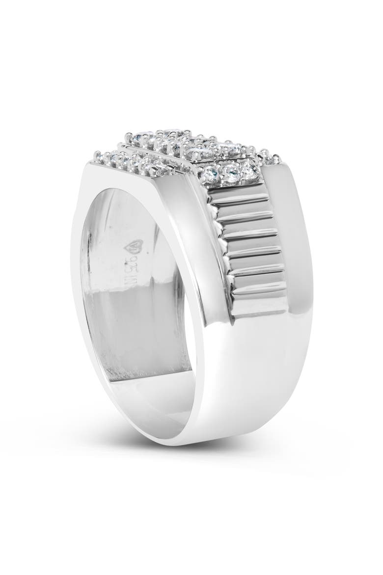 Men's Silver 1.00 Cttw Diamond Multi Row Band Ring, Alternate, color, Silver