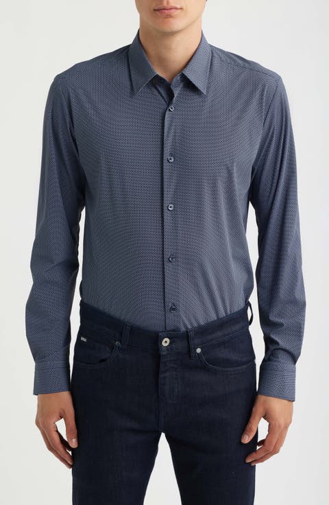 Roan Kent Slim Fit Performance Button-Up Shirt