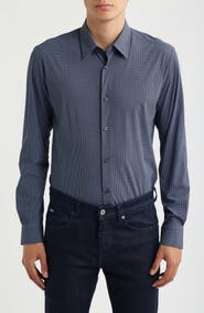 BOSS Roan Kent Slim Fit Performance Button-Up Shirt