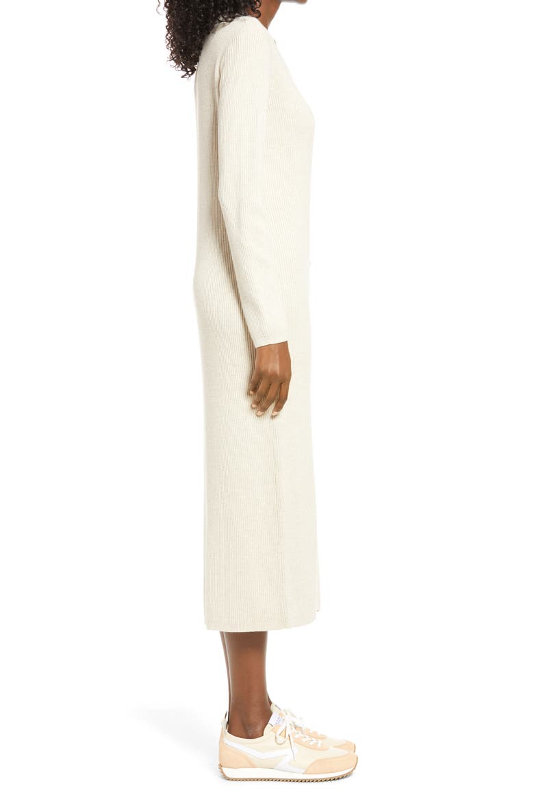 Long Sleeve Midi Sweater Dress, Alternate, color, BEIGE OATMEAL MEDIUM HEATHER