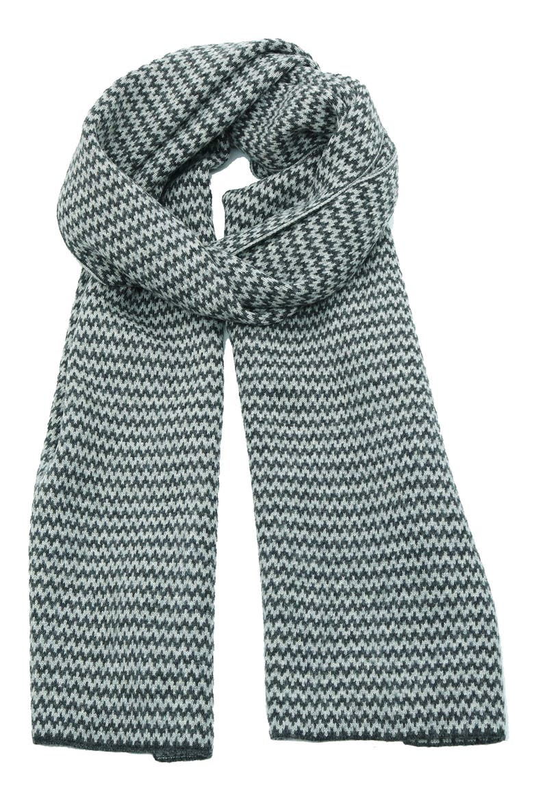 Zigzag Jacquard Scarf, Main, color, HEATHER CHARCOAL/ LIGHT GREY