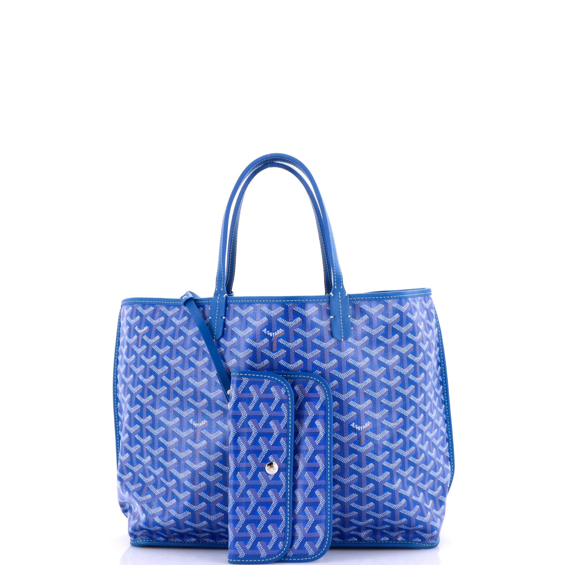 Pre-Owned Goyard Anjou Reversible Tote Coated Canvas PM, Alternate, color, Blue