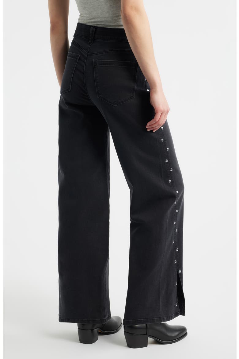 Slit & Studs Jeans, Alternate, color, WASHED BLACK