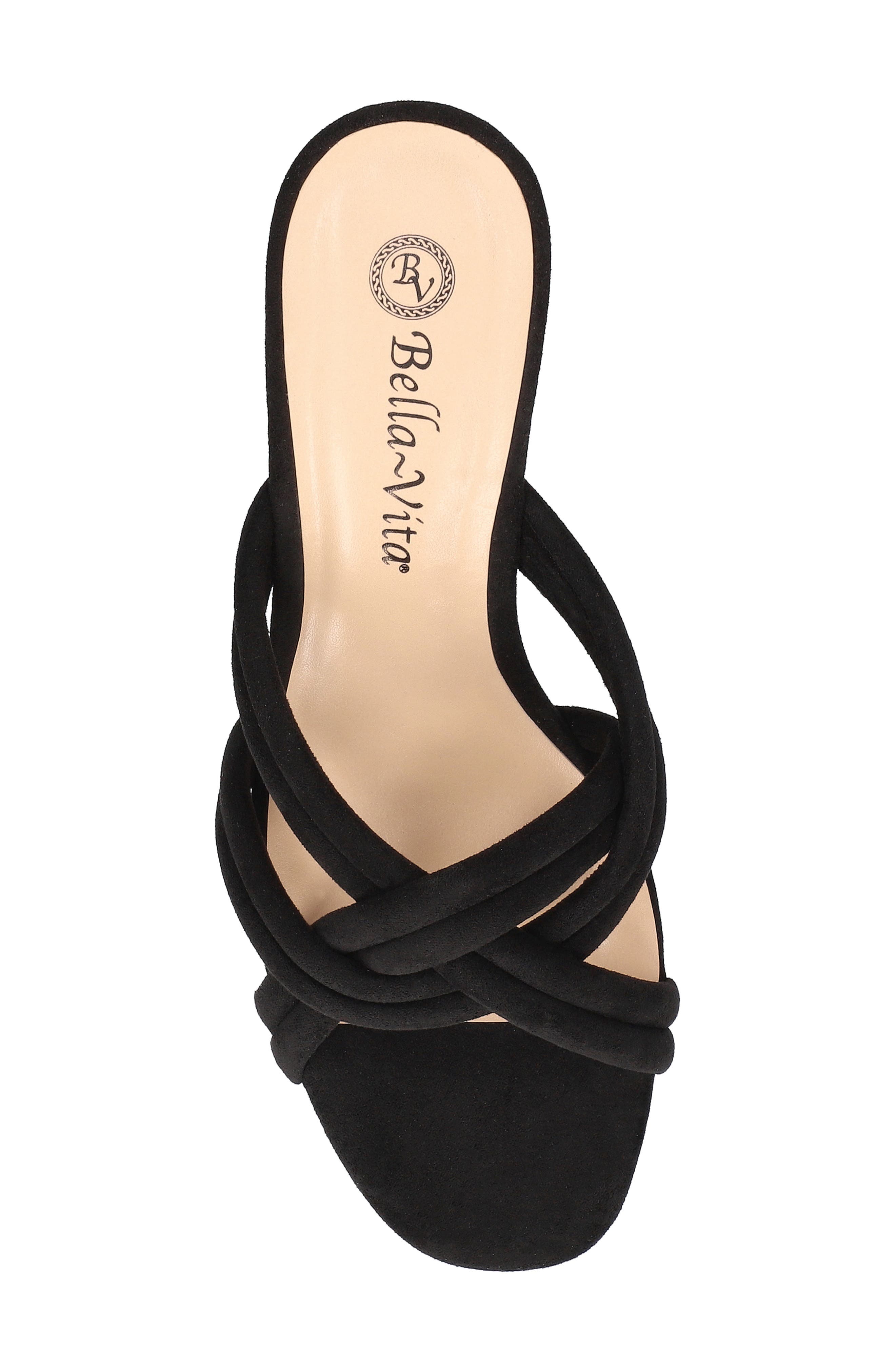 Bella Vita Carmen Slide Sandal, Alternate, color, Black Suede