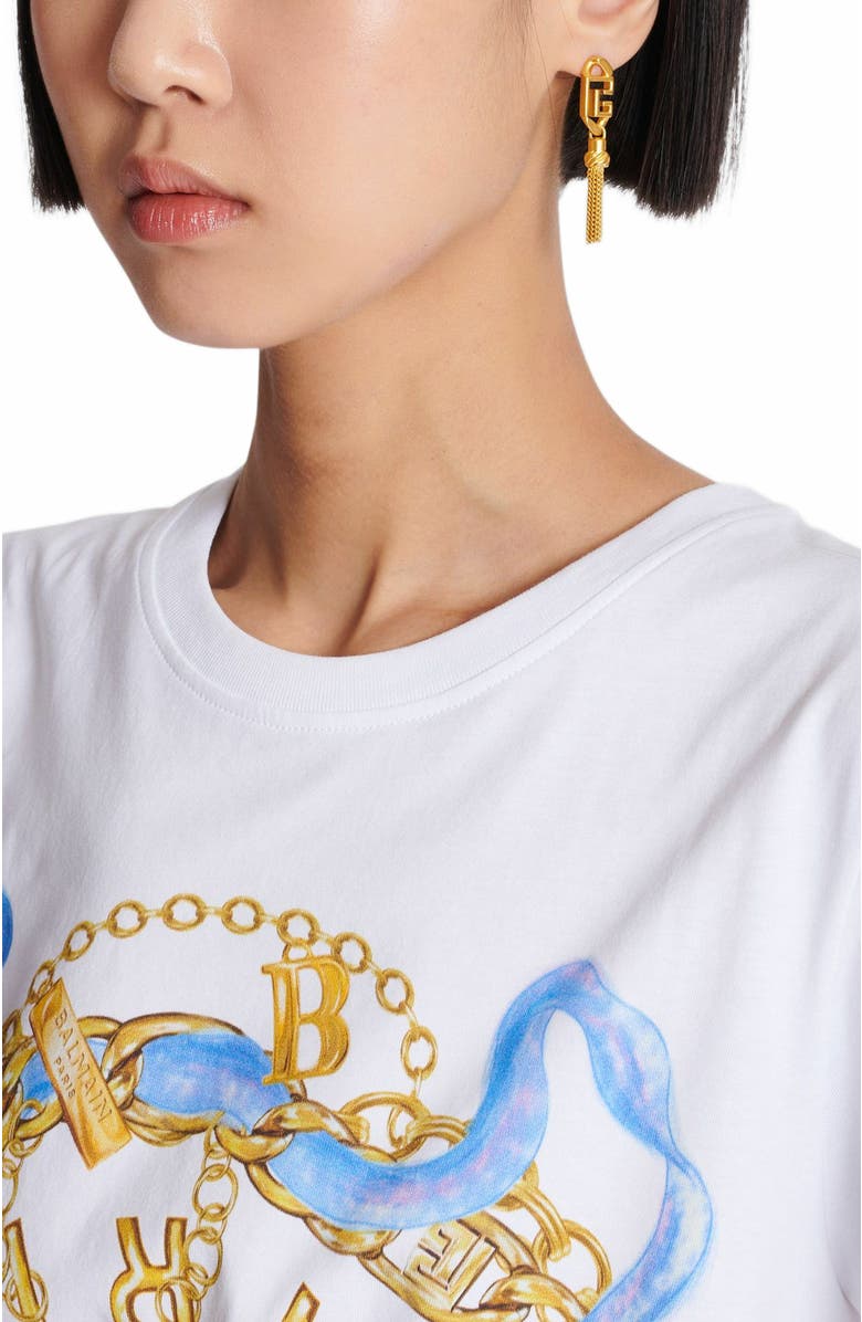 Balmain Sync Pb Pendant Brass Earrings, Alternate, color, 