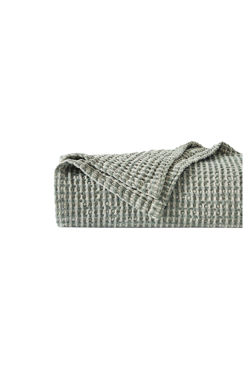 Tama Cotton Waffle Textured Throw Blanket, Alternate, color, SAGE GREEN