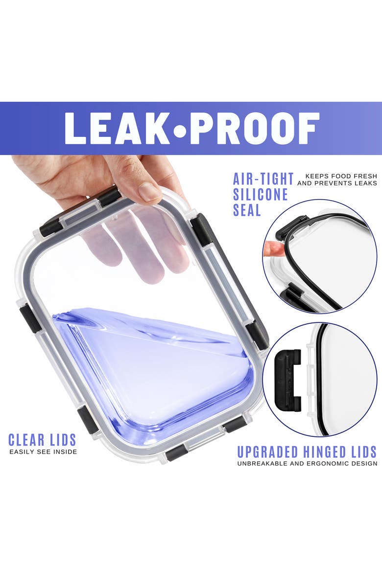 SORBUS 10-Pack Glass Food Prep Storage Containers, Alternate, color, Clear