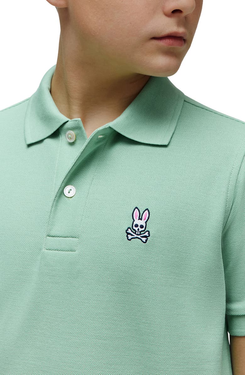 Psycho Bunny Kids' Classic Piqué Polo, Alternate, color, Light Grass Green