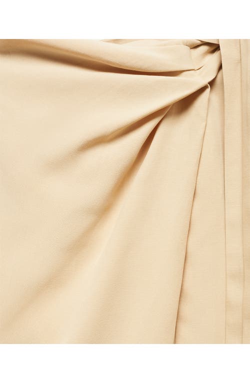 Mango Lyocell Trousers With Knot Detail Beige In Beige