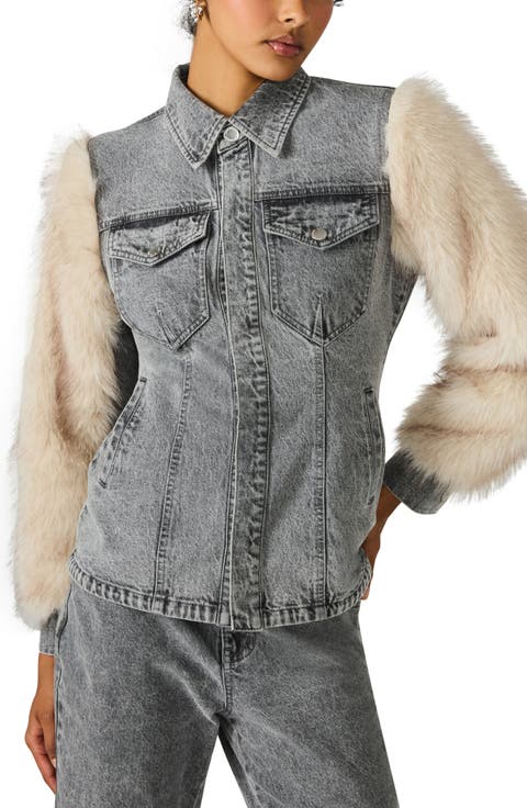 Parker Denim & Faux Fur Jacket