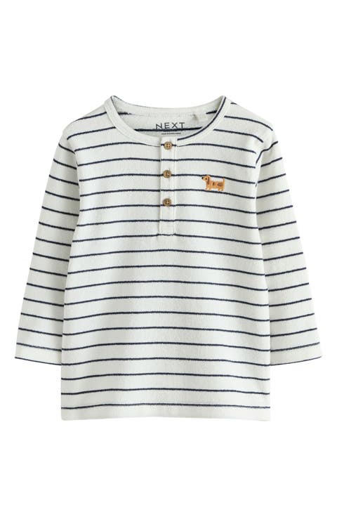 Kids' Stripe Long Sleeve Henley