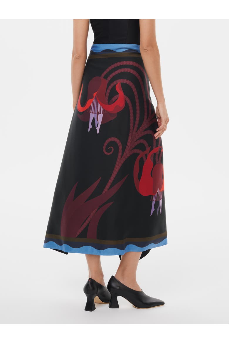 Reversible Floral Wool-blend Wrap Skirt, Alternate, color, Print 'late Bloomer'
