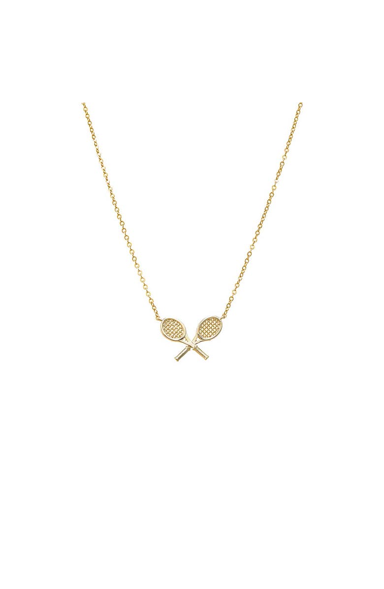 BY ADINA EDEN Solid Double Tennis Racket Pendant Necklace, Main, color,